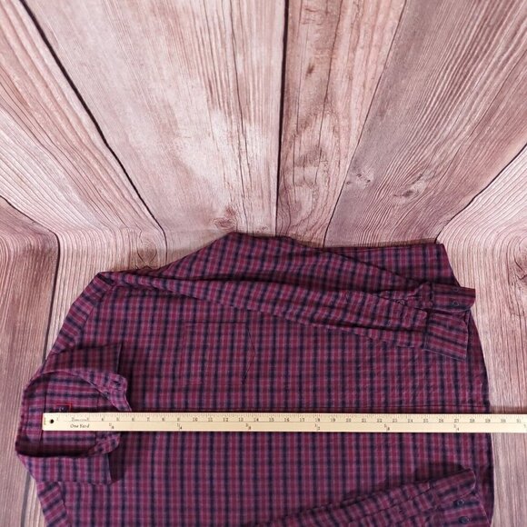 UNTUCKit Calder Mens Size XL Red Black Plaid Flannel Long Sleeve Button Up Shirt - Picture 15 of 16